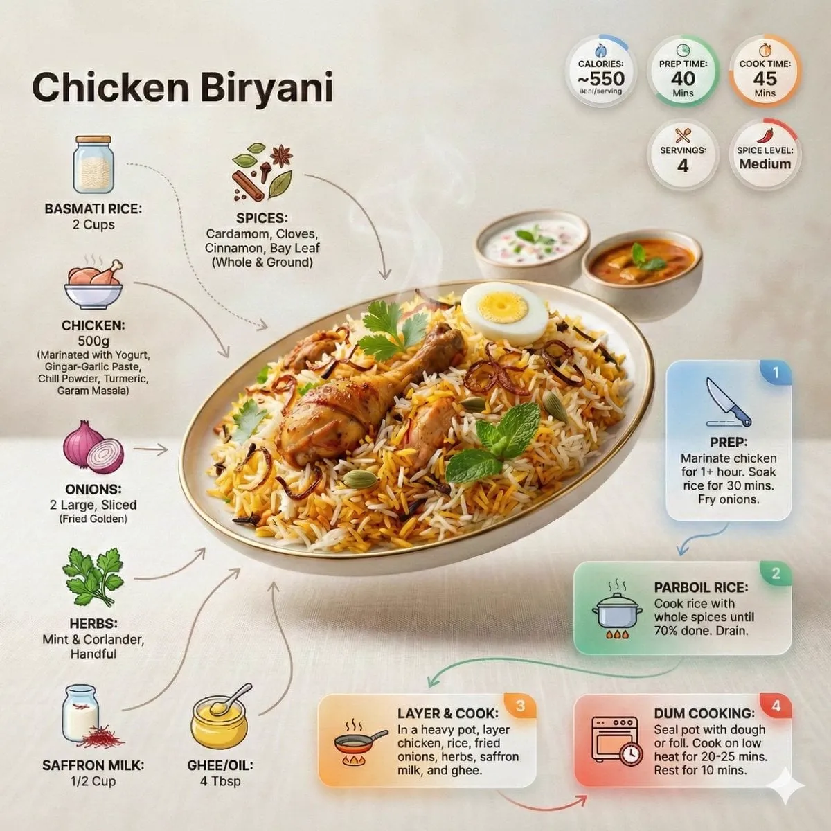Ultra-clean modern recipe infographic
