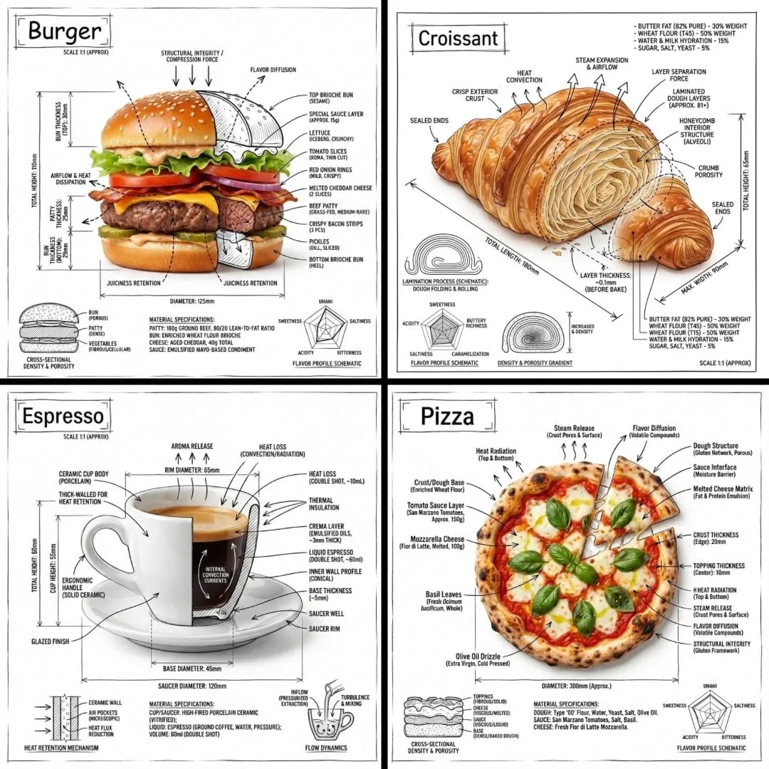 Create an infographic image of [FOOD], combining a realistic photograph or…