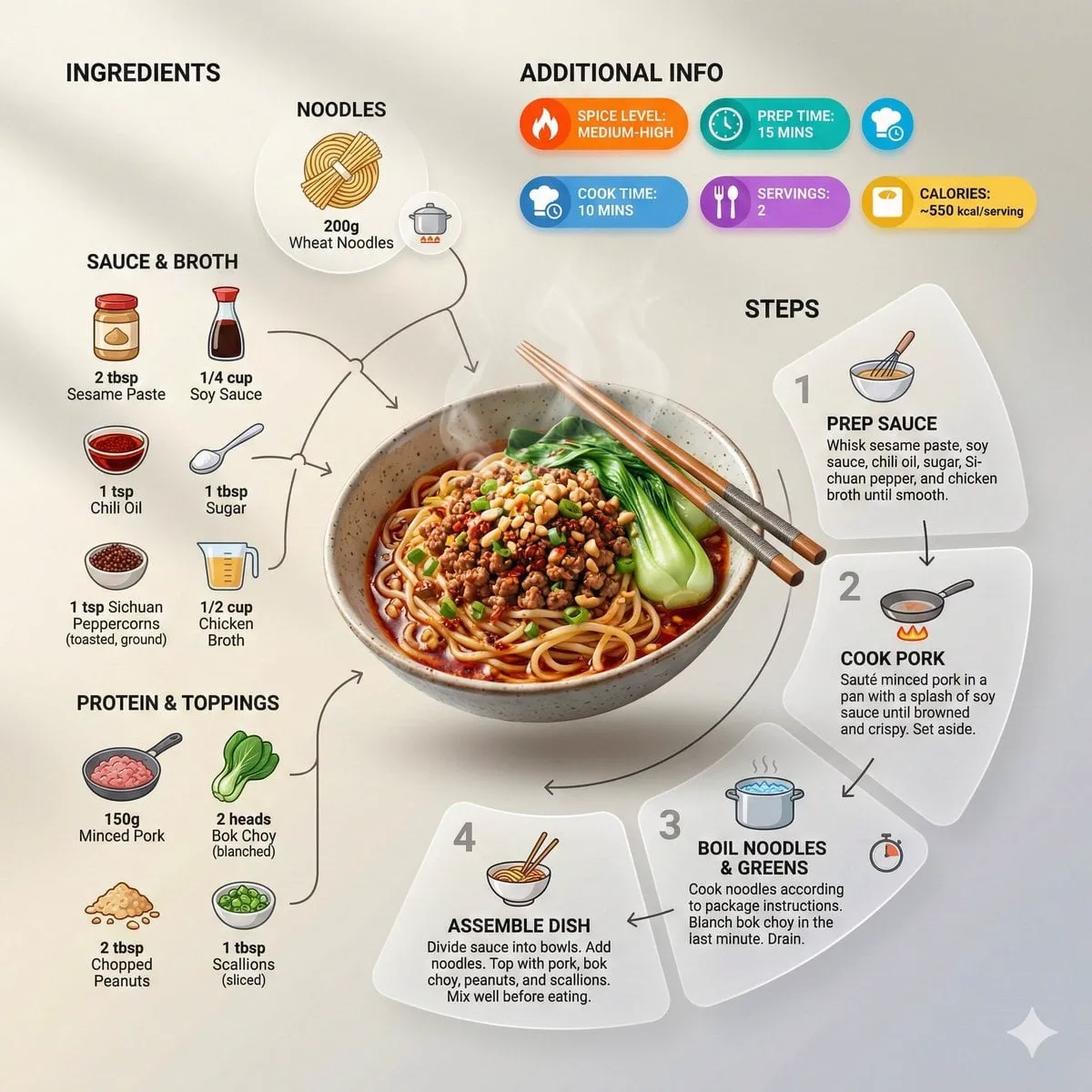 Ultra-clean modern recipe infographic