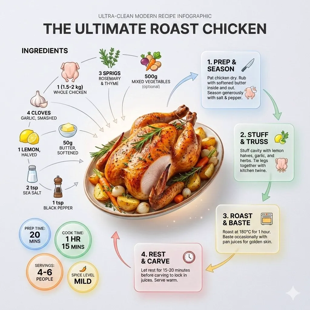 Ultra-clean modern recipe infographic