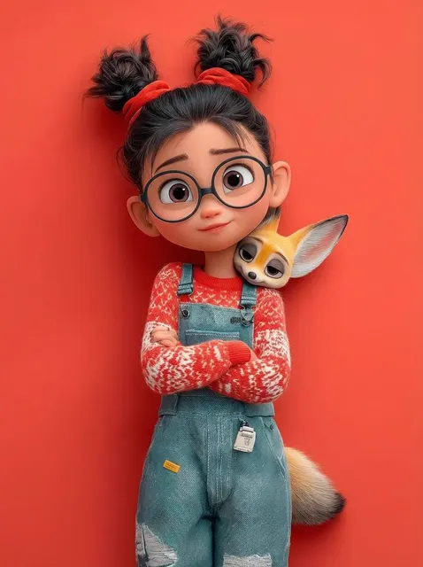 Cute 3D Pixar-Style Character Portrait of a Little