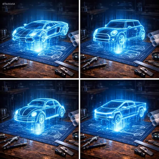 Hyper-Realistic 3D Holographic Blueprint Projection