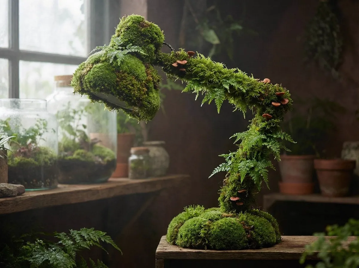 A [PRODUCT] rendered as if entirely grown from living moss, perfectly…