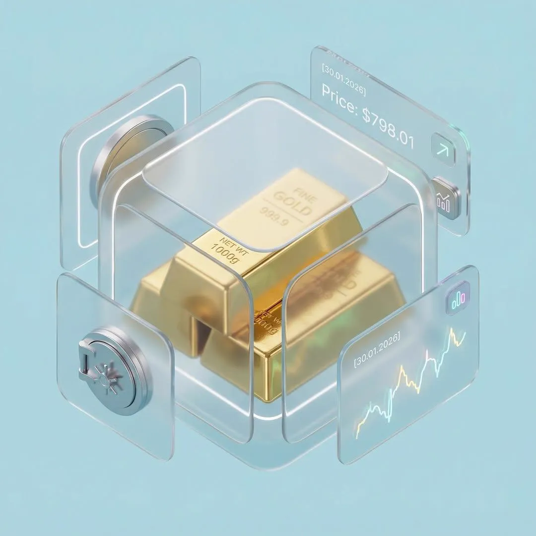 Refined 3D isometric composition (45° angle) in a Glassmorphism + Soft… — 1/4