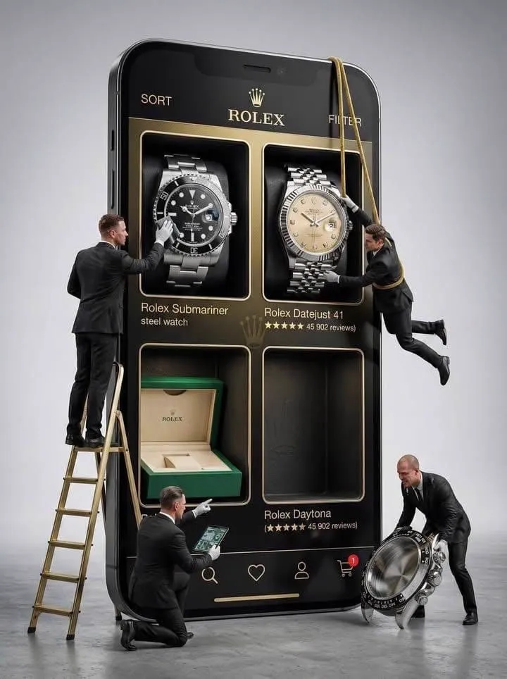 Ultra-realistic creative advertising scene showing a giant smartphone… — 2/2