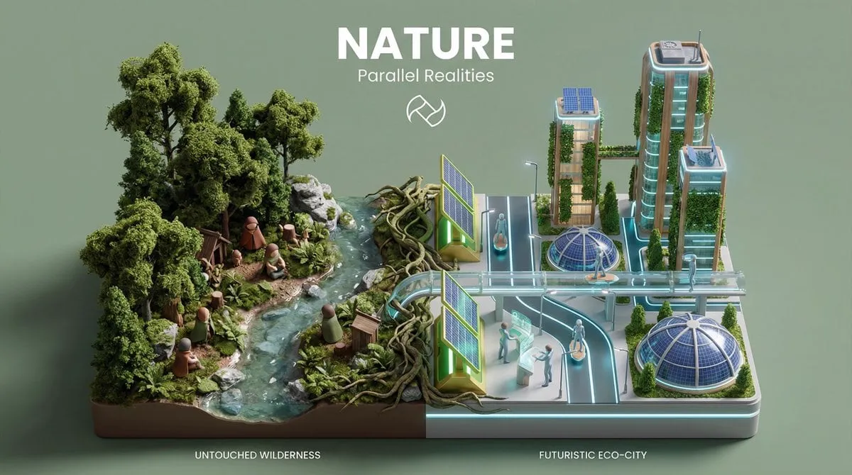 “Present a clear, 45° top-down isometric miniature 3D split diorama showing two… — 2/4