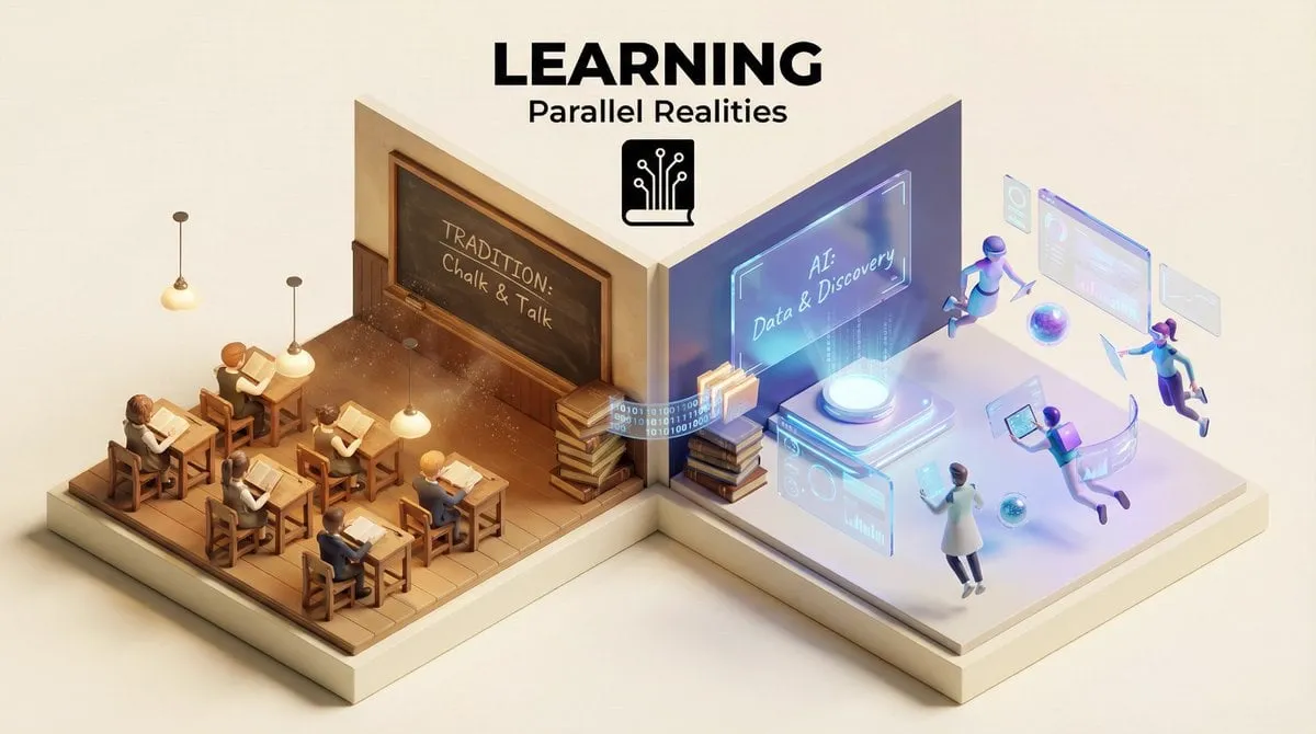 “Present a clear, 45° top-down isometric miniature 3D split diorama showing two… — 4/4