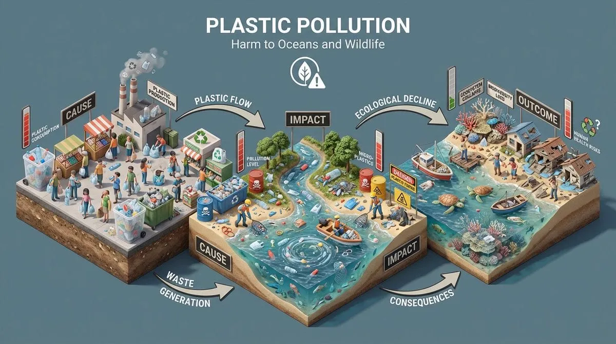 “Build an isometric miniature 3D diorama explaining the environmental impact of… — 4/4