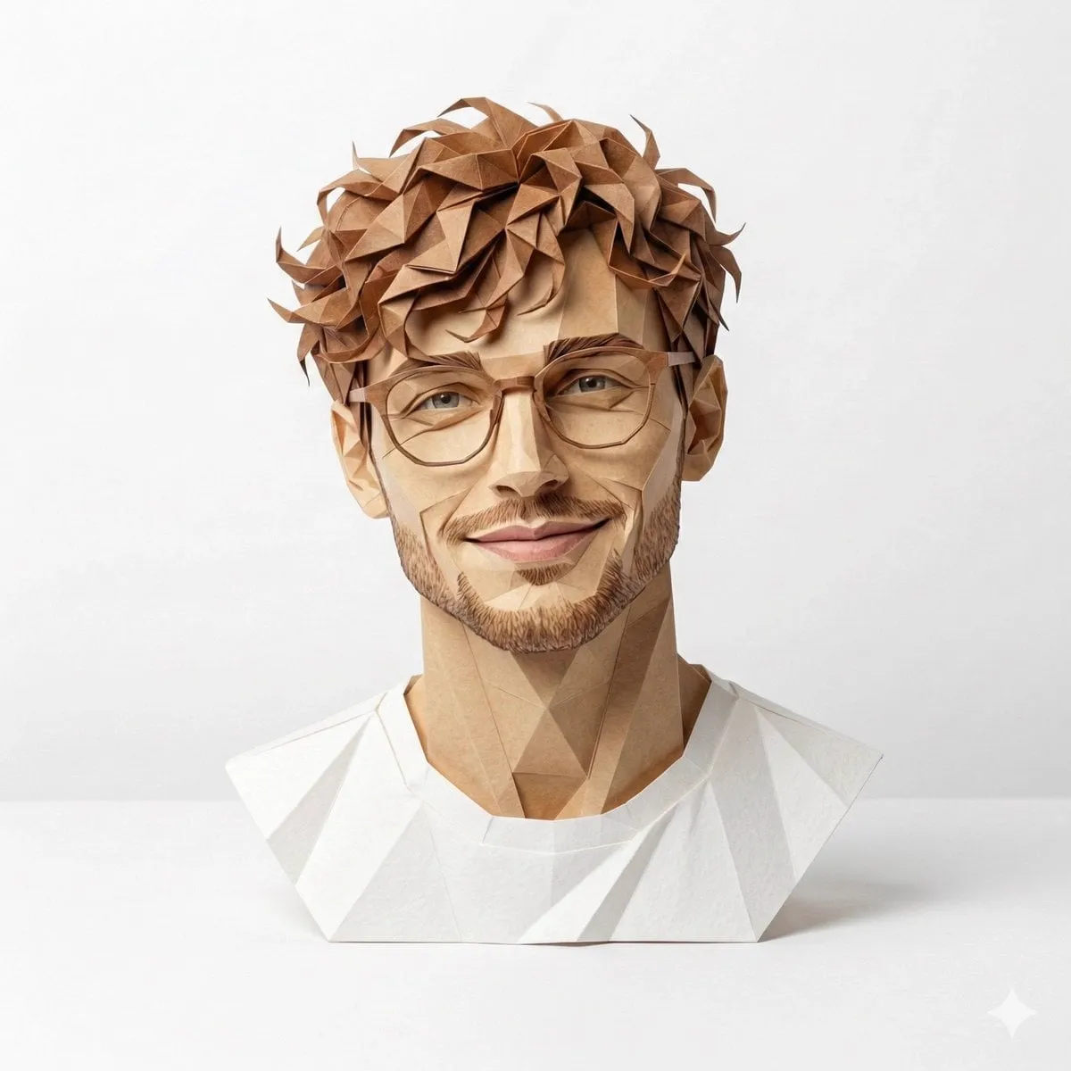A hyper-detailed, origami-style version of a person, folded from high-quality… — 1/4