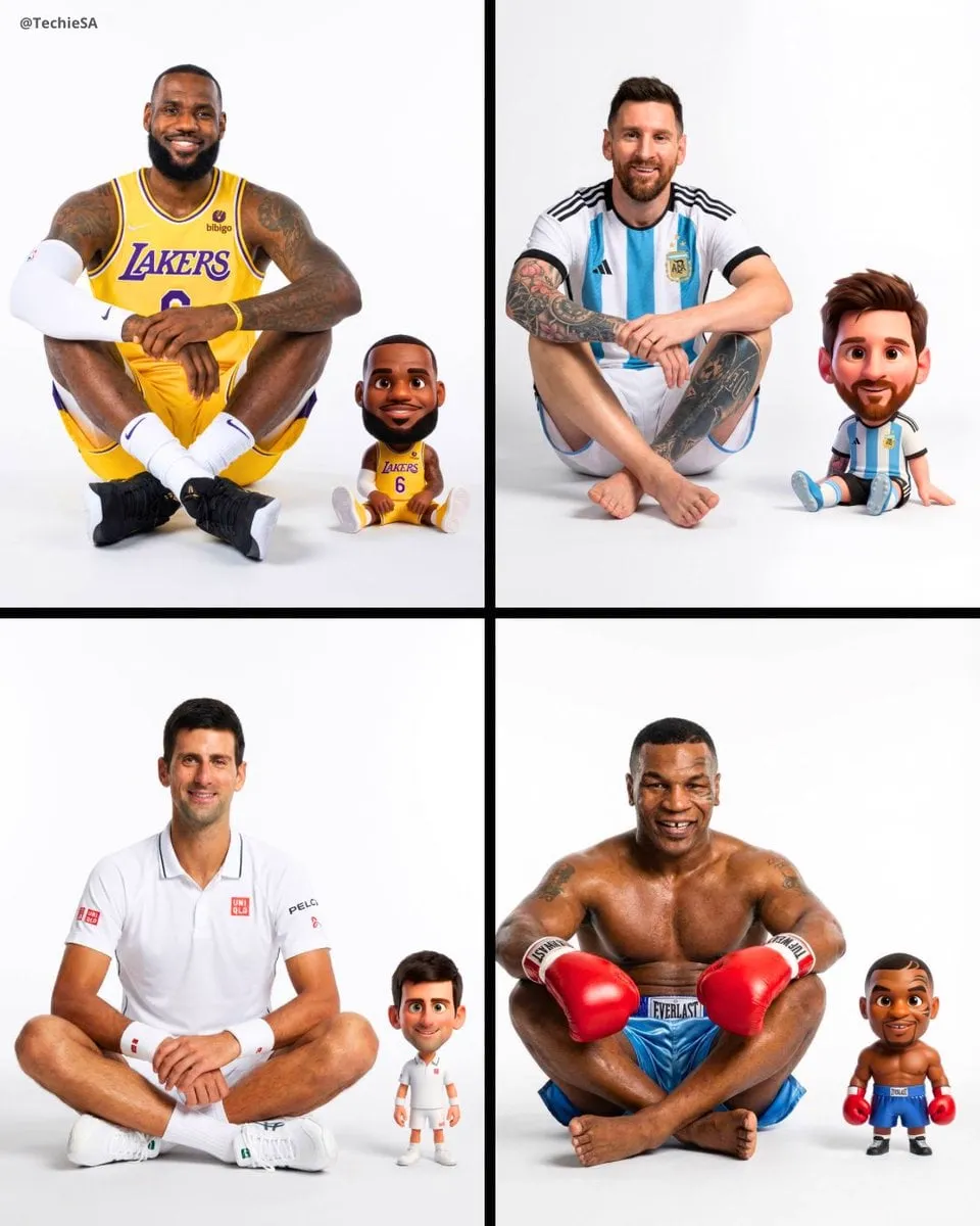 Split composition portrait. PRIMARY SUBJECT (The Real Human - STRICT LIKENESS):…
