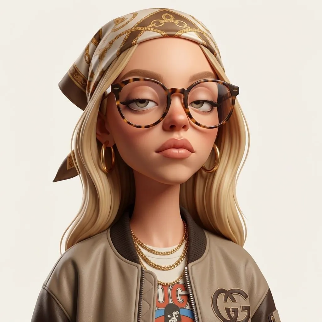 Create an exaggerated stylized 3D caricature character portrait with strong… — 4/4