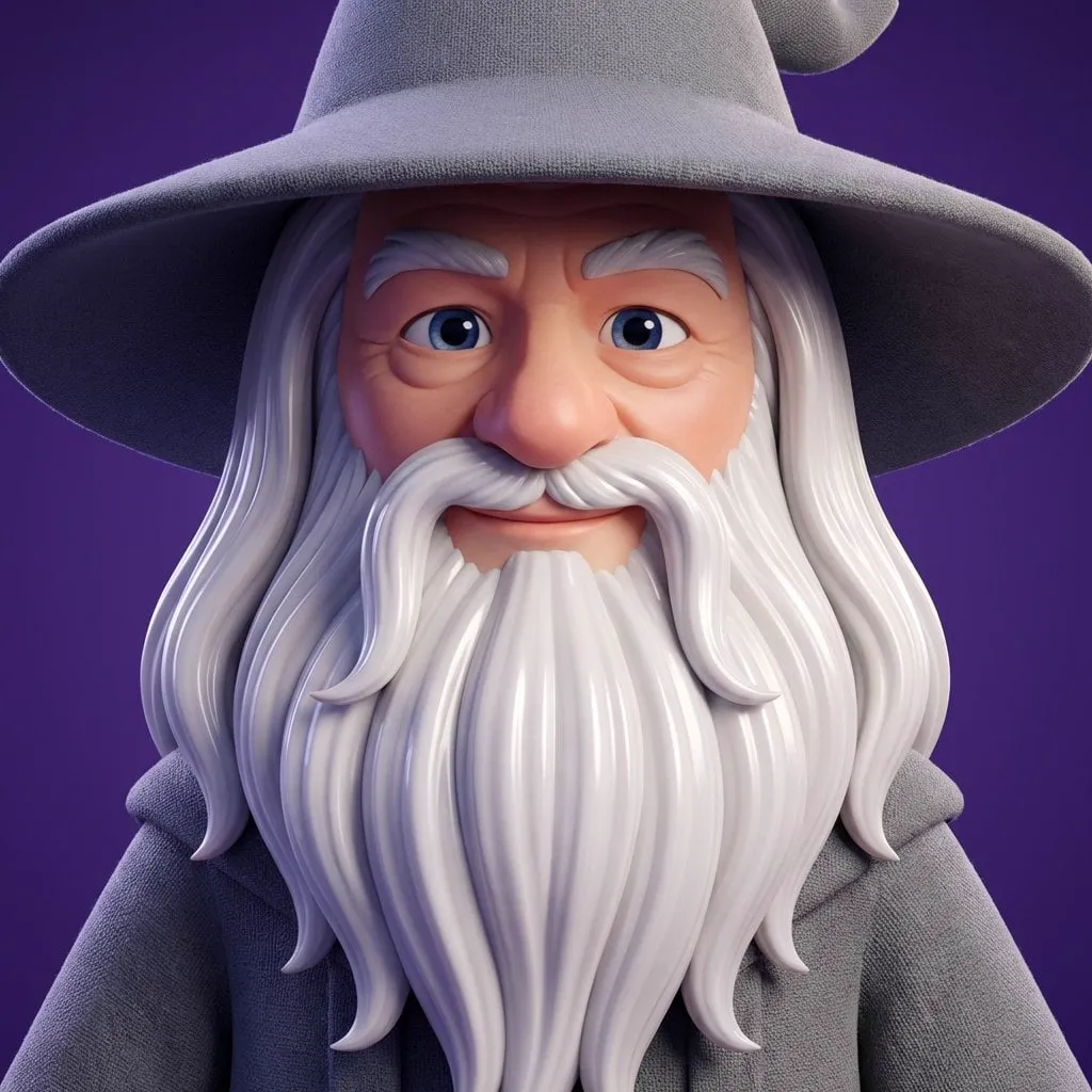High-quality stylized 3D CGI big-head cartoon render of Harry Potter, square… — 3/4