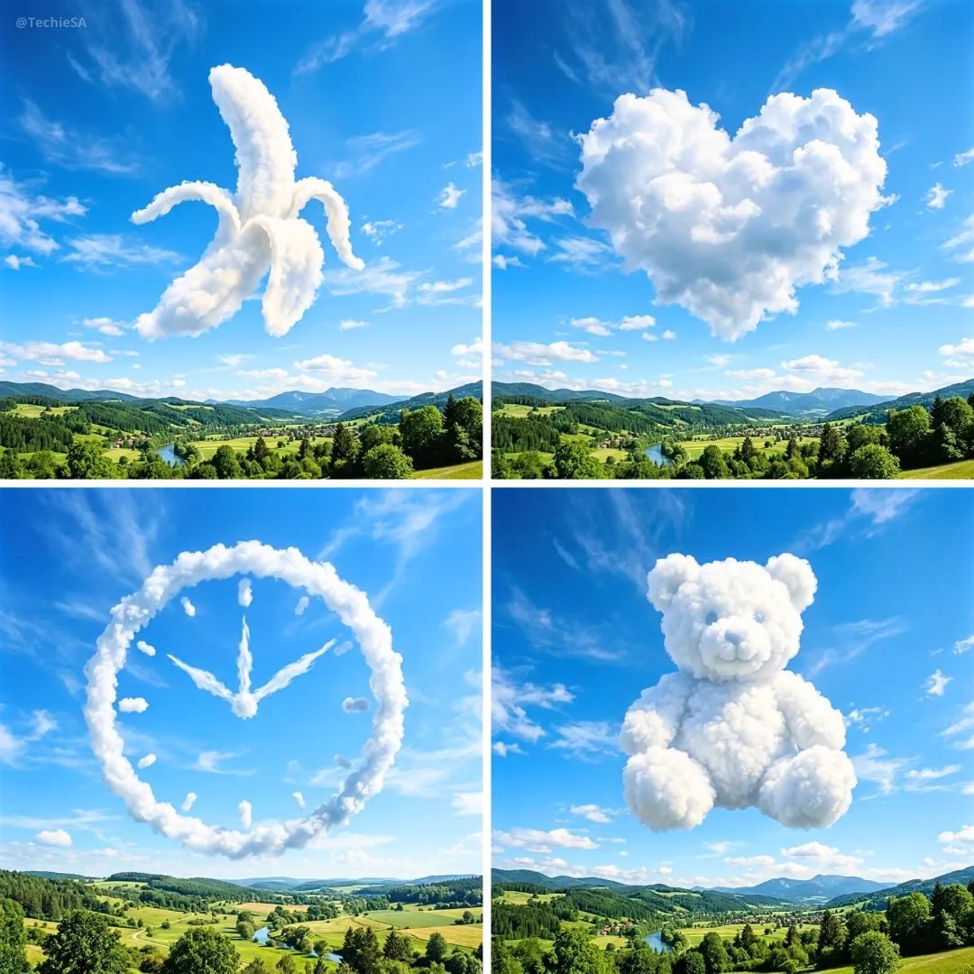 Create an ultra-realistic sky scene where soft, natural cloud formations…