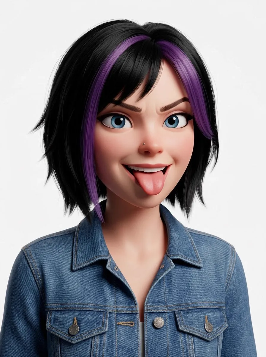 Create a head-and-shoulders Pixar-style 3D avatar of an edgy person based on… — 3/4