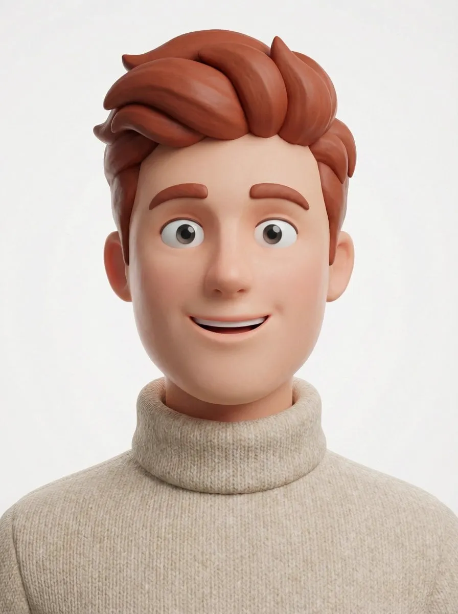 Create a head-and-shoulders Pixar-style 3D avatar of an edgy person based on… — 4/4