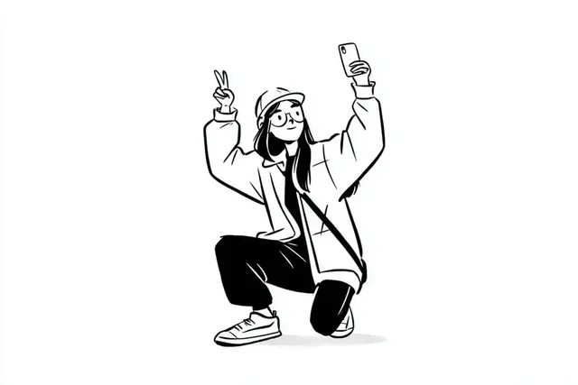 Simple Black-And-White Illustration of a Subject
