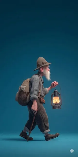 ​a Stylized 3D Rendered Full-Body Profile Portrait