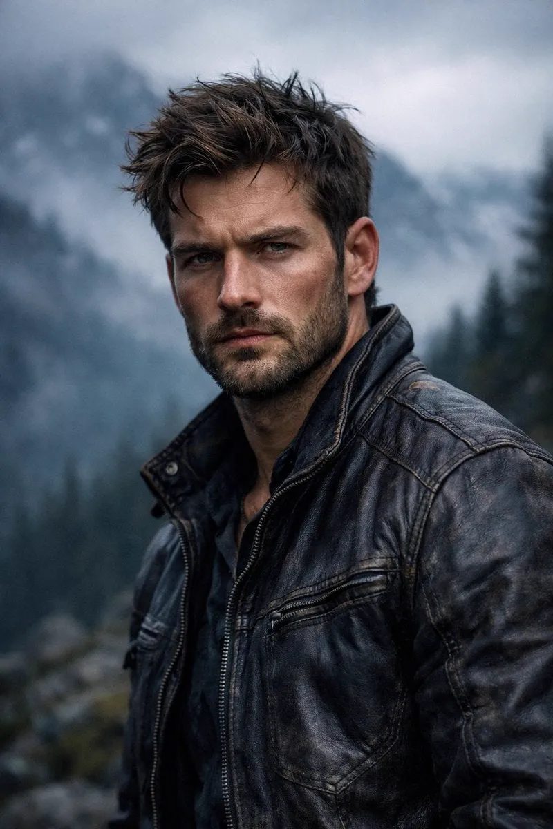 { "render_goal": "Create a hyper-realistic, cinematic portrait with a rugged… — 1/2