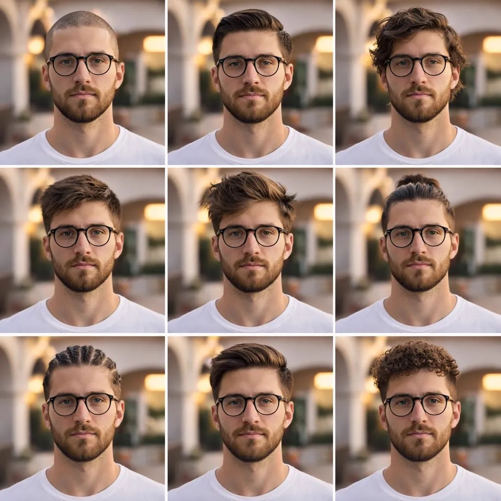 description: "A clean, aesthetic 3x3 collage portrait showcasing different…