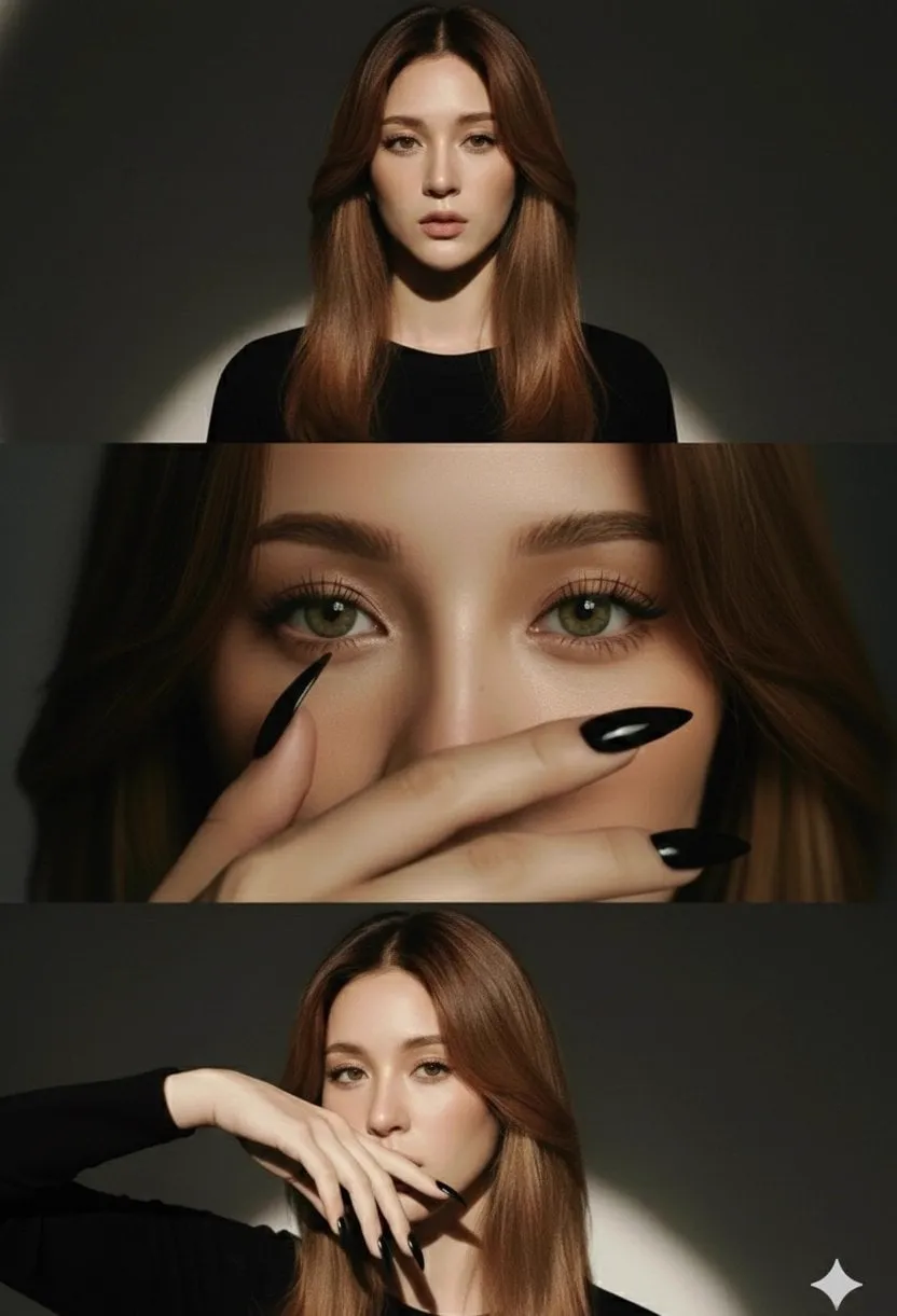 { "Objective": "Create a high-fashion editorial studio portrait presented as a…
