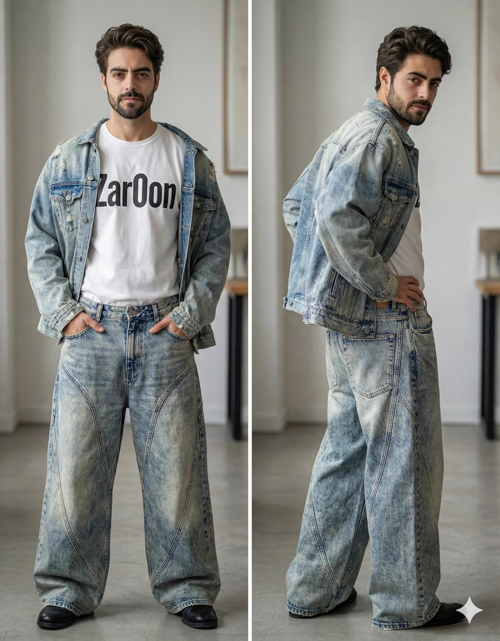 Beard. Makeup is minimal and natural, emphasizing clear skin and subtle lip… — 1/2