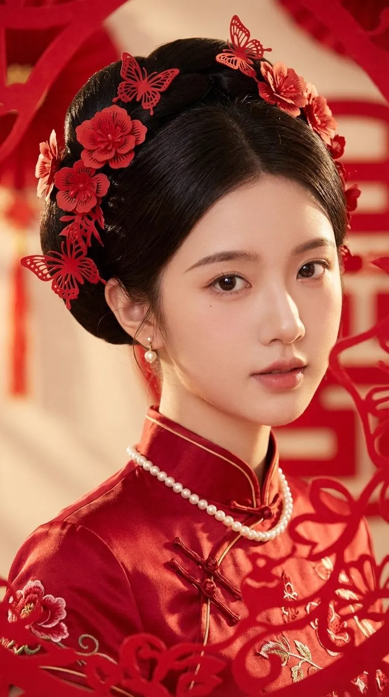 1. 宏观风格与媒介 - 核心媒介: Photography - 美学流派: Traditional Chinese bridal portrait 2 — 1/3