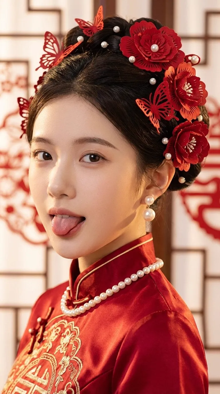 1. 宏观风格与媒介 - 核心媒介: Photography - 美学流派: Traditional Chinese bridal portrait 2 — 2/3