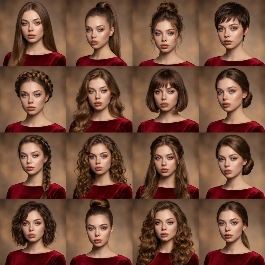A high-quality photo collage featuring the same person with identical facial…