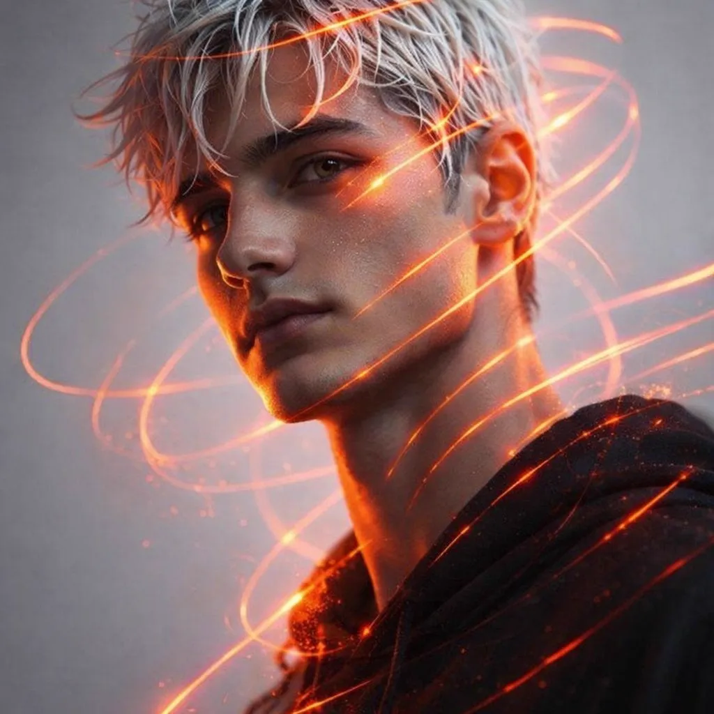 Portrait of a 21-year-old man of appearance with masculine facial features and…