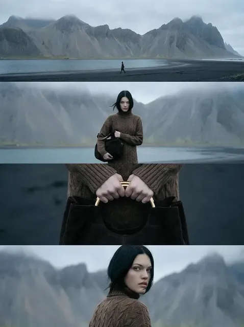 Vertical Cinematic Editorial Image Composed of Four