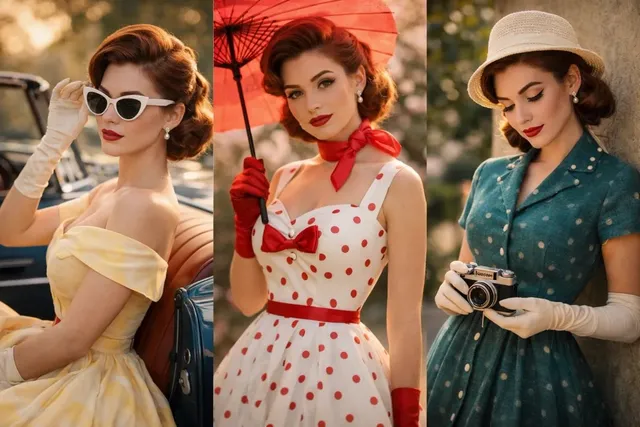 Cinematic Vintage Fashion Portrait of a Graceful Young