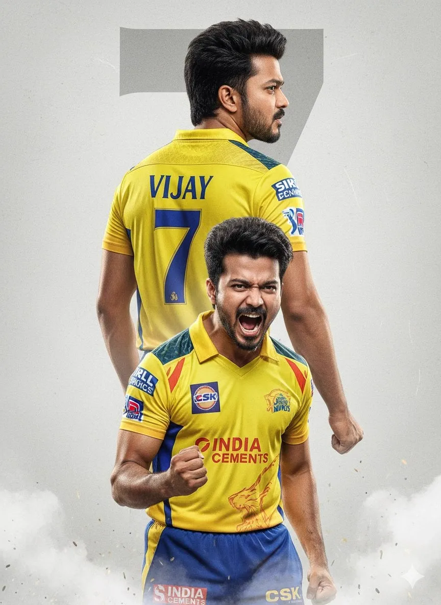 An ultra-realistic cinematic cricket poster featuring a young Indian male… — 1/2