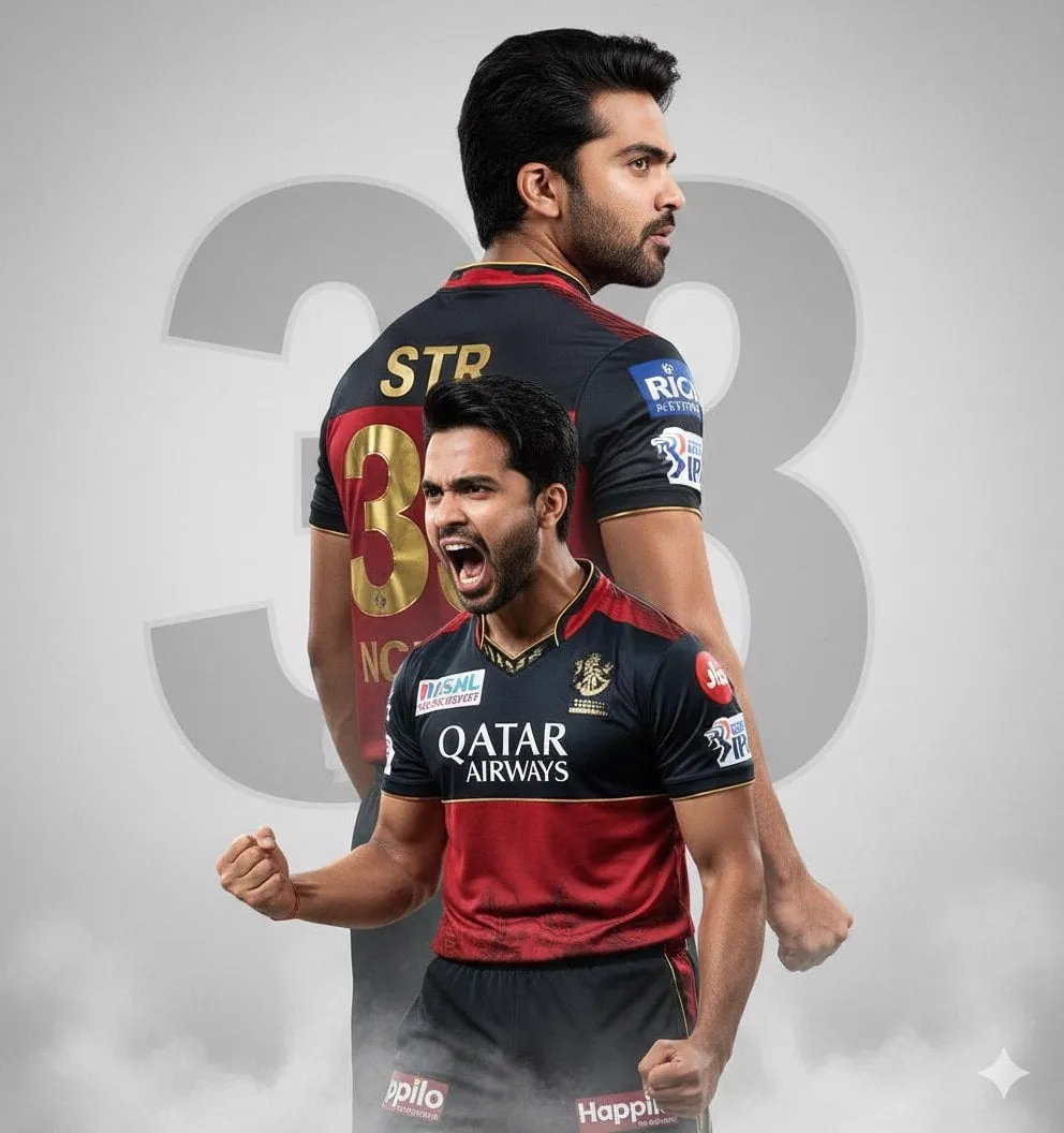 An ultra-realistic cinematic cricket poster featuring a young Indian male… — 2/2
