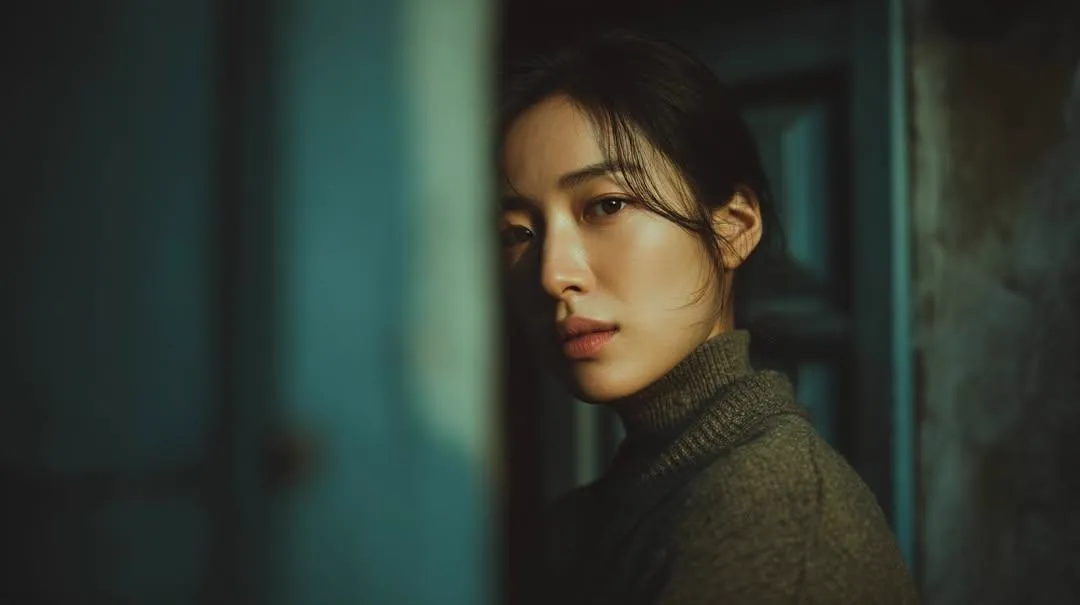 Photorealistic cinematic portrait of a young East Asian woman standing outdoors… — 4/4