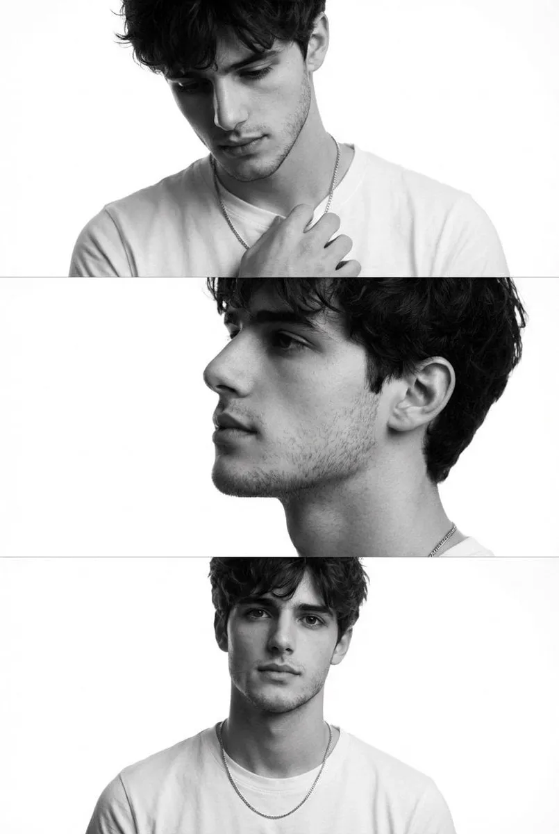 Preserve the face, proportions, and external features of the model as in the…