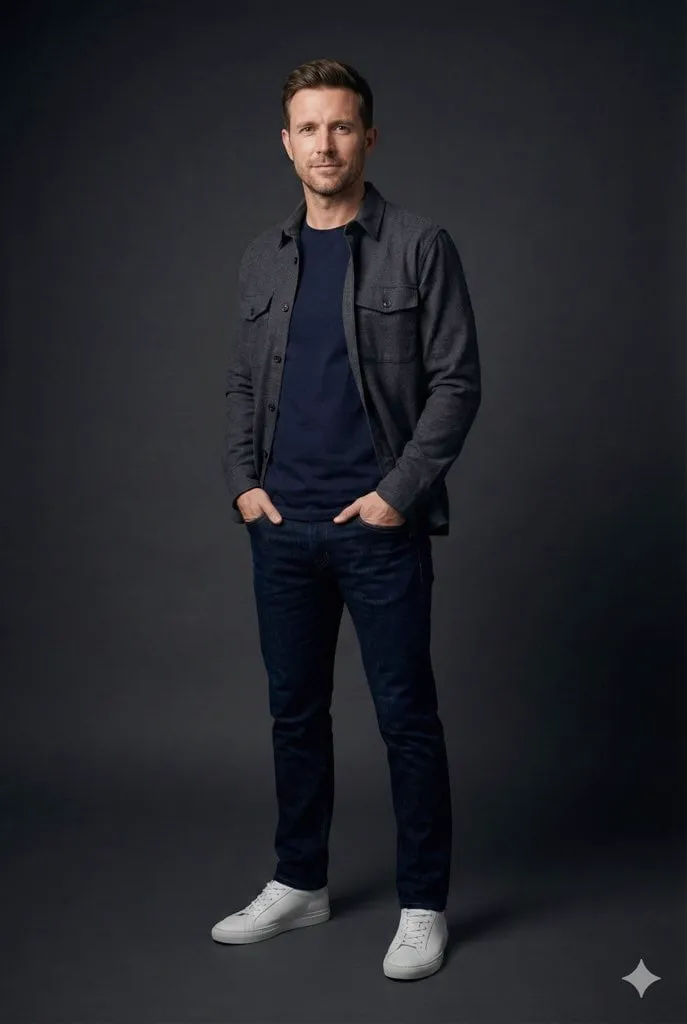 Photorealistic studio portrait of an average British man in his late 20s to… — 2/2