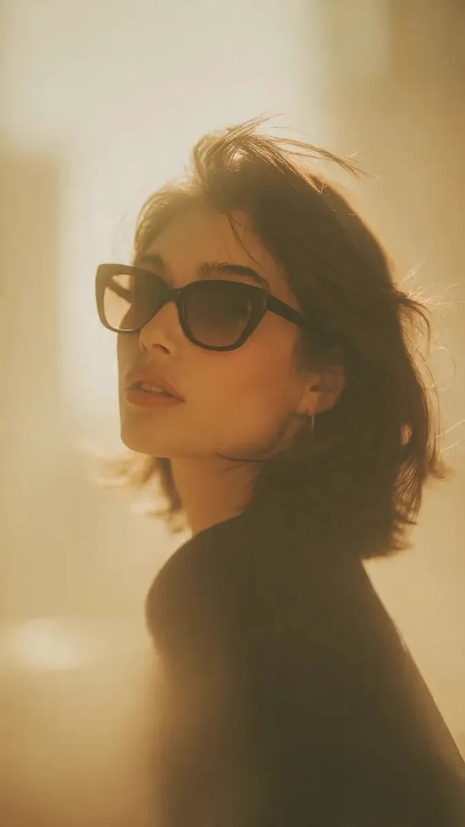Ultra-realistic cinematic fashion portrait of a stylish woman wearing oversized… — 2/2