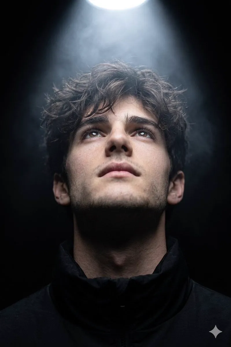 A hyper-realistic cinematic close-up portrait (use uploaded face as reference)