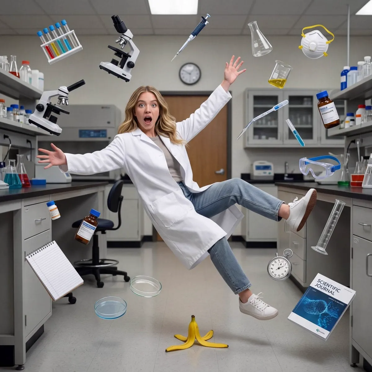 8K Ultra Photorealistic cinematic freeze-frame of a {PROFESSION} slipping on a… — 4/4