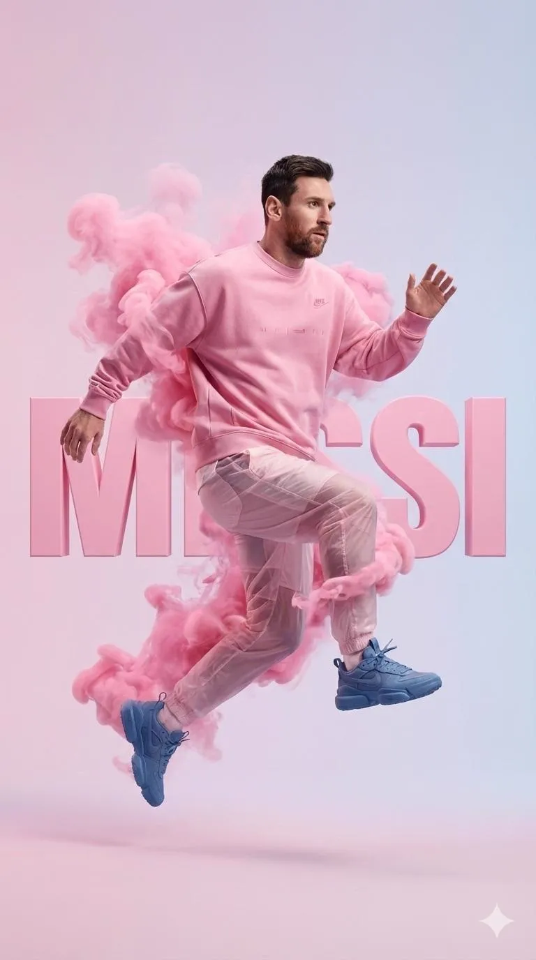 A hyper-realistic studio photograph of a male athlete mid-air as if running or…