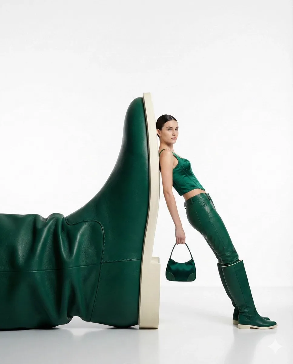 { "style": "high-fashion editorial, minimalist surrealism", "subject": "a…
