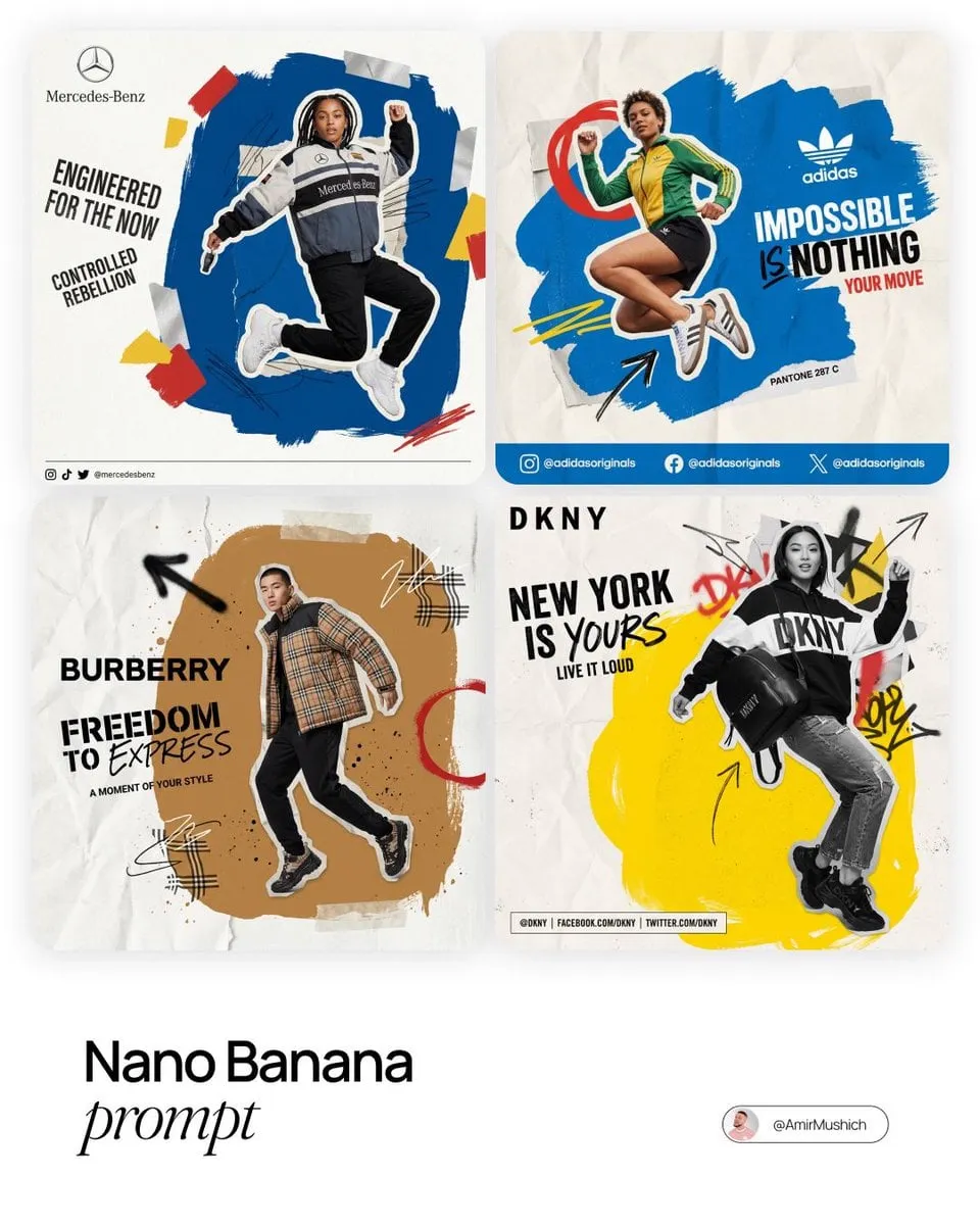 [BRAND NAME]. Act as a Social Media Art Director and Digital Collage Artist…