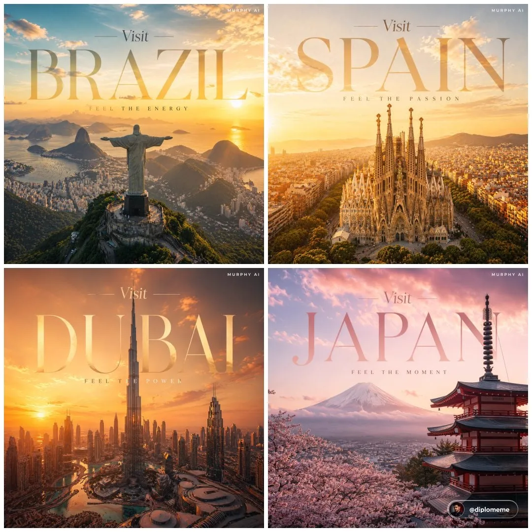 Cinematic luxury tourism poster, Spain, iconic view of Sagrada Família in…