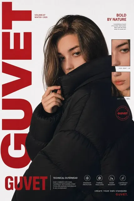 Bold Fashion Editorial Poster Featuring a Young Woman