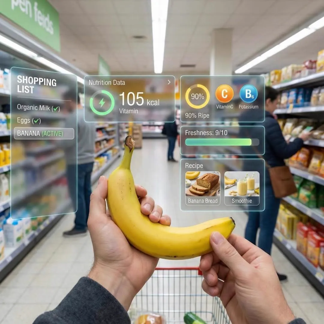 First-person perspective inside a brightly lit supermarket aisle — 3/4