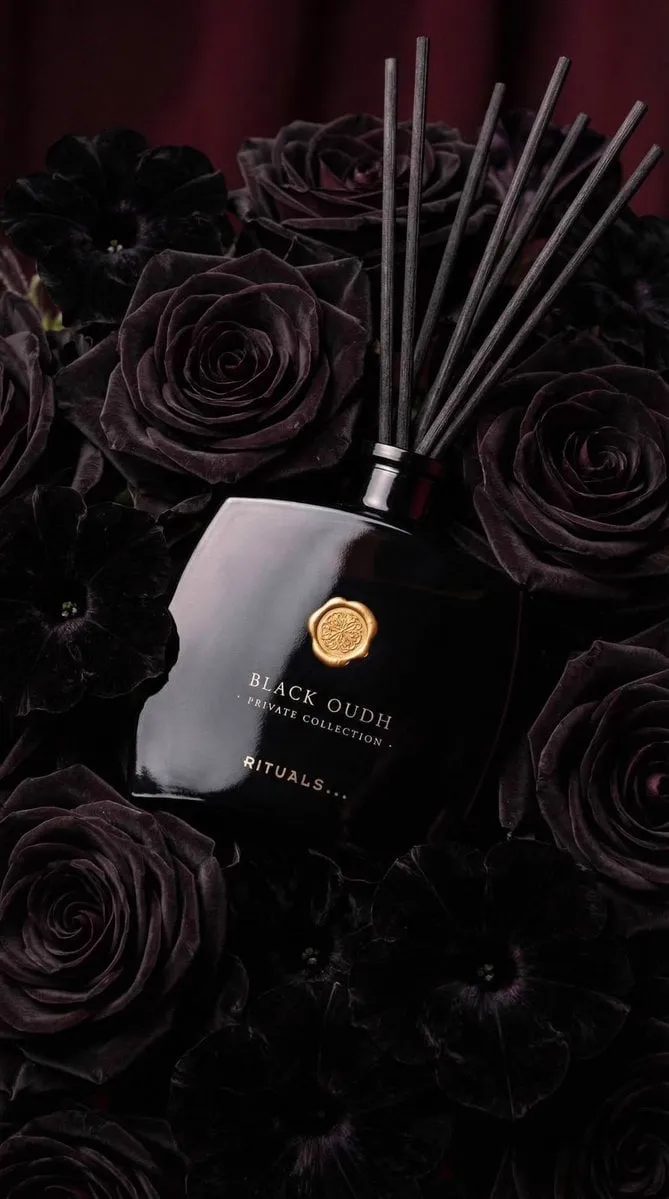 Ultra-realistic luxury product photography of a black glass reed diffuser… — 4/4