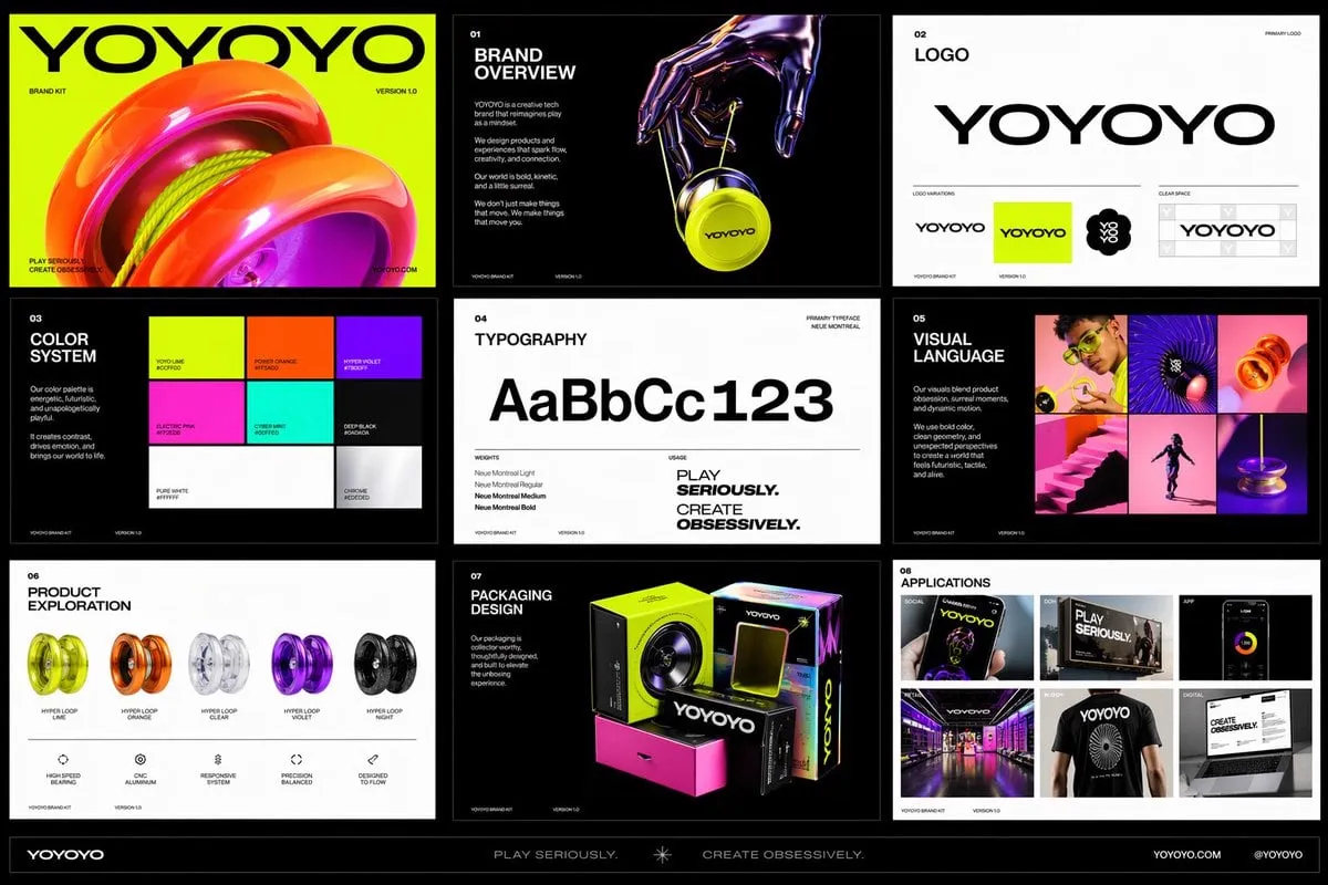 Create a polished multi-page (multiple images) brand kit for a company called…