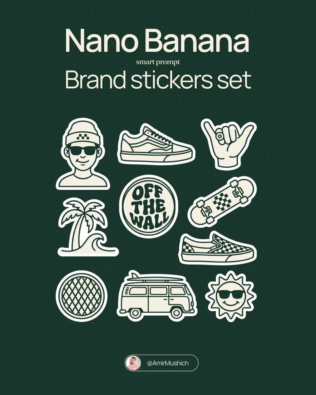 [BRAND NAME]. Act as a vector illustrator designing a trendy, high-end "Sticker…