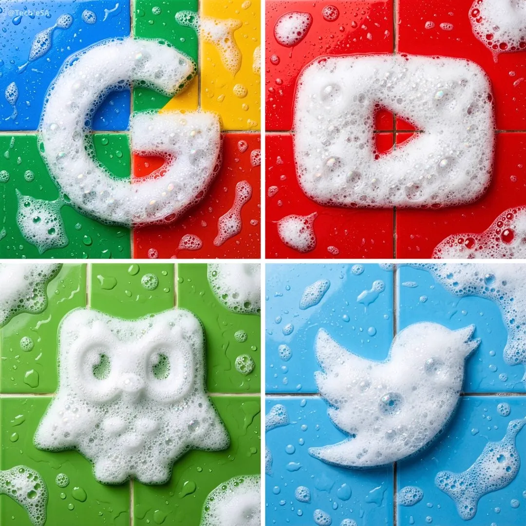 Create a soap foam sculpture in the exact shape of the uploaded logo, made…