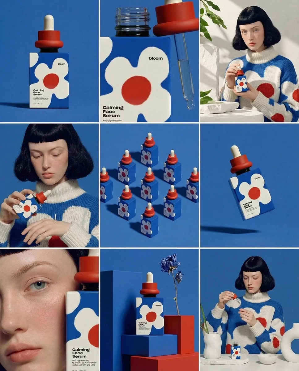 Create ONE final image. A clean 3×3 [ratio] storyboard grid with nine equal…